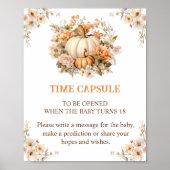 Pompoen Herfst Baby shower Tijd Capsule Teken Poster (Voorkant)