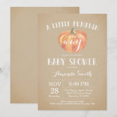 Pompoen Herfst Baby shower Uitnodiging Vintage (Voorkant / Achterkant)