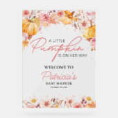 Pompoen Herfst Baby Shower Welkom Bord (Voorkant)