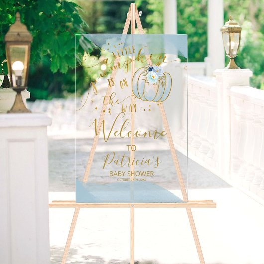 Pompoen Herfst Baby Shower Welkom Bord