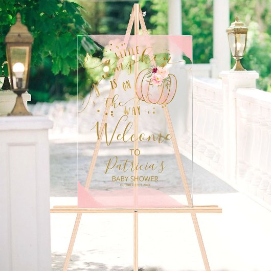 Pompoen Herfst Baby Shower Welkom Bord