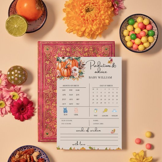 Pompoen Herfst Baby Voorspellingen Advies Spelkaar Kaart