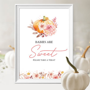 Pompoen Herfst Baby's zijn Sweet Baby shower Sign Poster