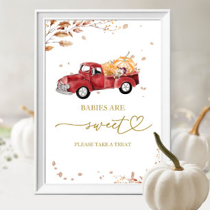 Pompoen Herfst Baby's Zijn Zoete Teken Poster
