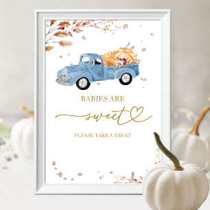 Pompoen Herfst Baby's Zijn Zoete Teken Poster