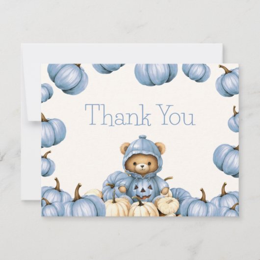 Pompoen Herfst Beer Dank u kaart (Voorkant)