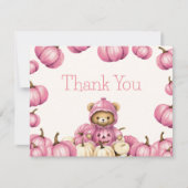 Pompoen Herfst Beer Dank u kaart (Voorkant)