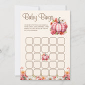 Pompoen Herfst Bloemen Baby shower Baby Bingogame Kaart (Voorkant)