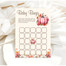 Pompoen Herfst Bloemen Baby shower Baby Bingogame
