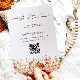 Pompoen Herfst Bloemen Baby Shower Details Kaart