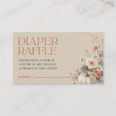 Pompoen Herfst Bloemen Baby shower Luier Raffle Informatiekaartje (Voorkant)