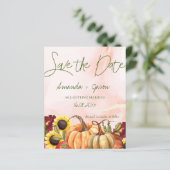 Pompoen Herfst Bloemen Herfst Bruiloft Save The Da (Staand voorkant)