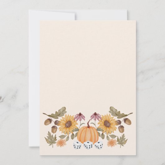 Pompoen Herfst Bloemen Herfstdobbelstenen Bunco Pa Kaart (Achterkant)