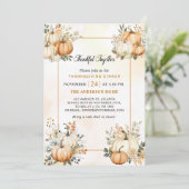 Pompoen Herfst Bloemen Thanksgiving Diner Kaart