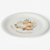Pompoen Herfst Bloemen Thanksgiving Diner Papieren Bordje (Gekanteld)
