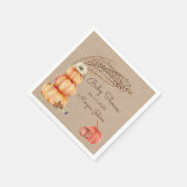 Pompoen Herfst Bloemvormig Monogram Baby shower Servet (Hoek)