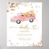 Pompoen Herfst Boeken voor Baby Sign Poster (Voorkant)