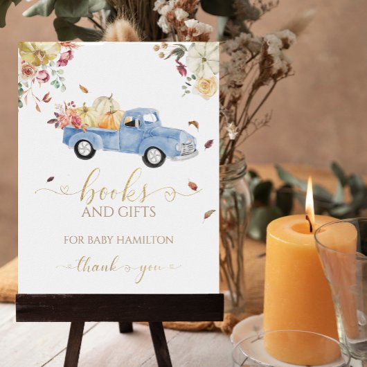 Pompoen Herfst Boeken voor Baby Sign Poster