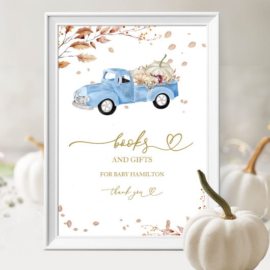 Pompoen Herfst Boeken voor Baby Sign Poster
