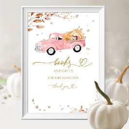Pompoen Herfst Boeken voor Baby Sign Poster