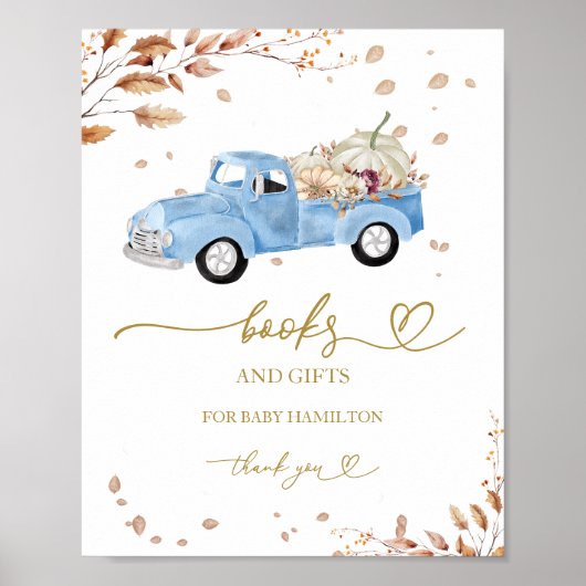Pompoen Herfst Boeken voor Baby Sign Poster (Voorkant)