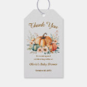 Pompoen Herfst Boho Bloemige Dankjewel Cadeaulabel (Achterkant)