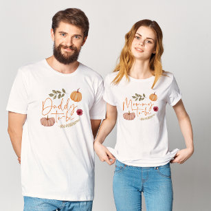 Pompoen Herfst Botanische Mama to-be Baby shower T-shirt