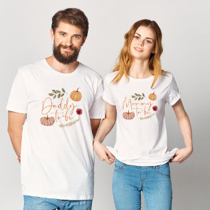 Pompoen Herfst Botanische Papa to-be Baby shower T-shirt
