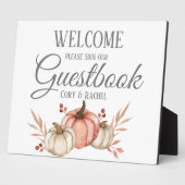  pompoen Herfst Bouquet Guestbook Tabletop Fotoplaat (Zijkant)