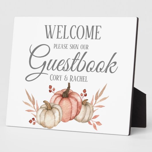  pompoen Herfst Bouquet Guestbook Tabletop Fotoplaat (Zijkant)