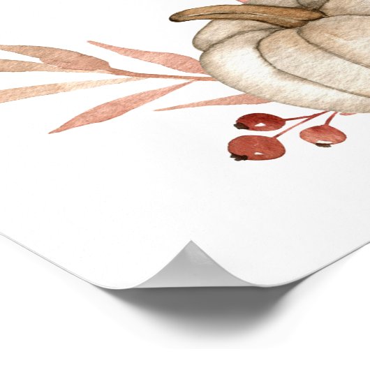 pompoen Herfst Bouquet Weddenschap Print (Hoek)