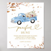 Pompoen Herfst Boy Baby shower Fopspeen Hunt Teken Poster (Voorkant)