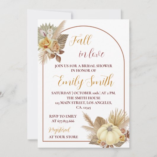 Pompoen Herfst Bruids Douche Uitnodiging (Voorkant)