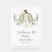 Pompoen Herfst Bruids-Shower Acryl Welkom Bord (Voorkant)