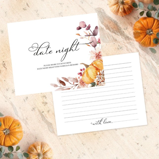 Pompoen Herfst Bruids Shower Date Night Kaarten (Creator heeft geüpload)