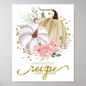 Pompoen Herfst Bruidsfeest Receptkaarten Bord Poster (Voorkant)