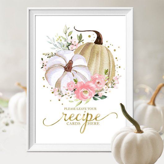 Pompoen Herfst Bruidsfeest Receptkaarten Bord Poster