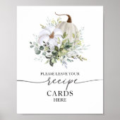 Pompoen Herfst Bruidsfeest Receptkaartjes Bord Poster (Voorkant)