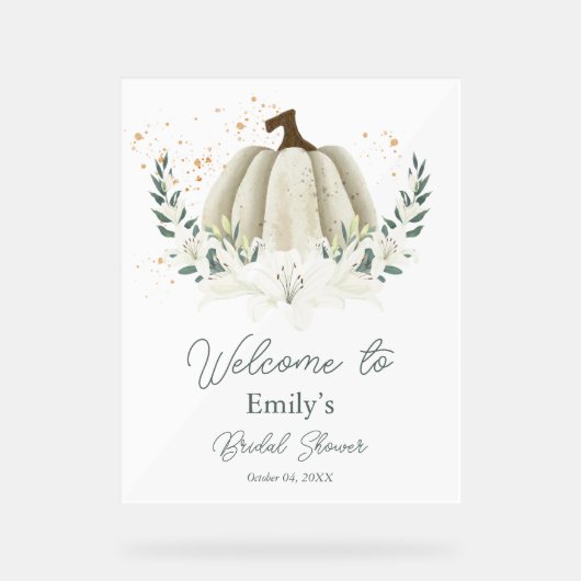 Pompoen Herfst Bruidsmeisjesfeest Acryl Welkom Bor Acryl Bord (Voorkant)