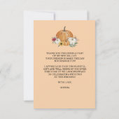 Pompoen Herfst Bruidsuitnodiging Dankkaart Bedankkaart (Achterkant)