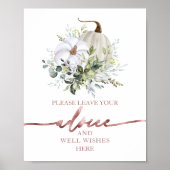 Pompoen Herfst Bruiloft Advies Wensen Bord Poster (Voorkant)