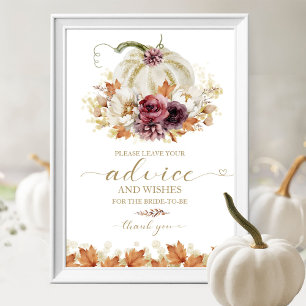 Pompoen Herfst Bruiloft Borrel Advieskaart Bord Poster