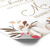 Pompoen Herfst Bruiloft Borrel Hoeveel Kusjes Bord Poster (Hoek)