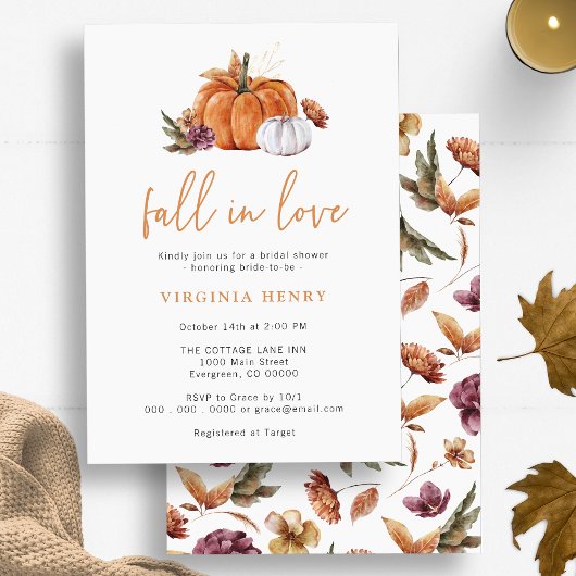 Pompoen Herfst Bruiloft Borrel Kaart