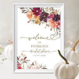 Pompoen Herfst Bruiloft Borrel Welkomstbord Poster