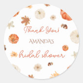 Pompoen Herfst Bruiloft Dankjewel Ronde Sticker (Voorkant)