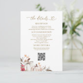 Pompoen Herfst Bruiloft Details QR Code Kaart (Staand voorkant)