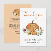 Pompoen Herfst Bruiloft Feest Dank Je Kaart (Voorkant / Achterkant)