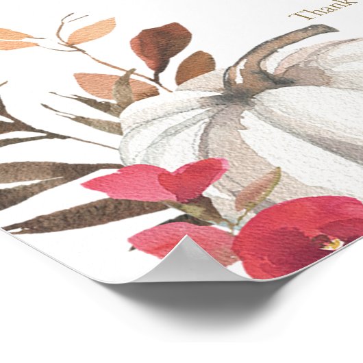 Pompoen Herfst Bruiloft Programma Bord Poster (Hoek)