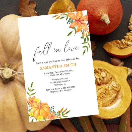 Pompoen Herfst Bruiloftsborrel Kaart
